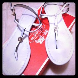 COACH Shirley white sandals