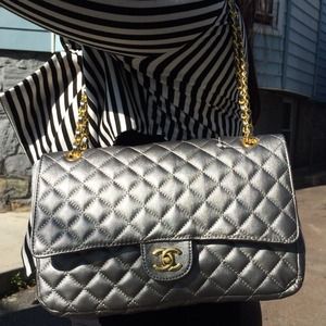 Grey Quilted Bag