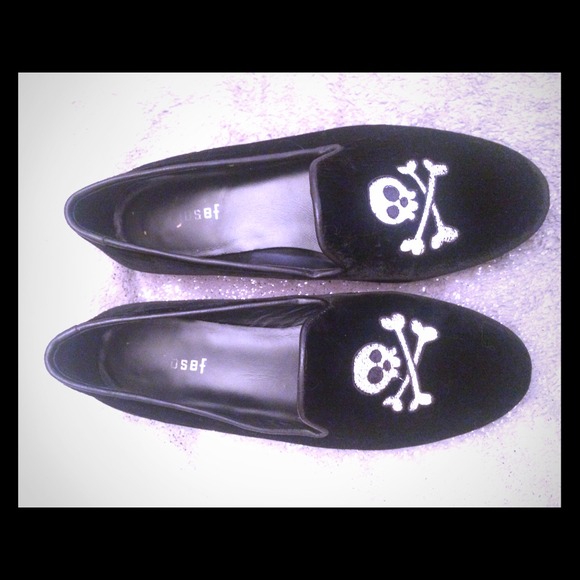 josef Shoes - Skull velvet loafers similar to alexander mcqueen