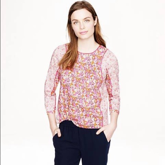 NWT J. Crew Liberty pleated top 00 XS