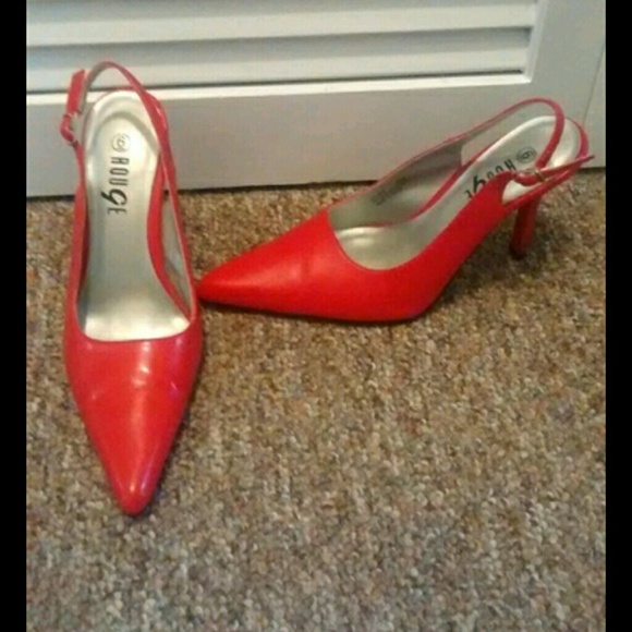 Red 80's sling back heels