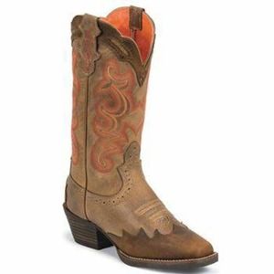 Justin women's tangerine buffalo boots