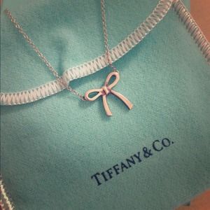 Tiffany bow pendant necklace mini size