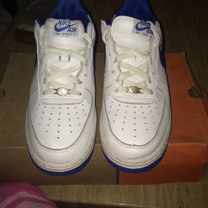 Air Force 1 White/Royal Bla/Blroy Mens size 8.5