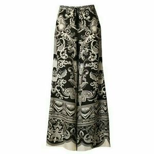 Black and ivory print palazzo pants