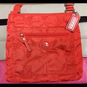 Sateen Orange COACH Shoulder/Cross body bag.