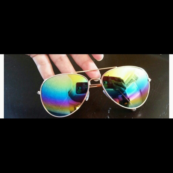Bundle 1 Blue 1 rainbow mirror aviator sunglasses