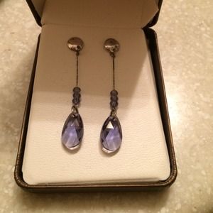 Beautiful plum teardrop earrings