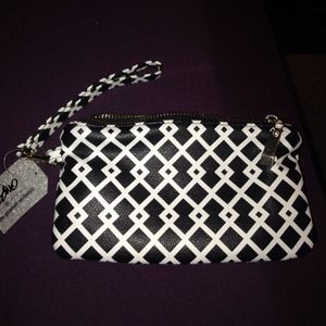 Black and white clutch