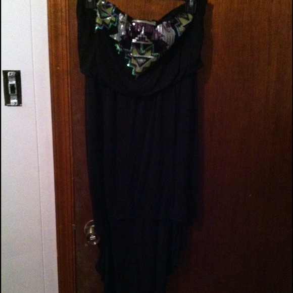 Aztec sequin hi low dress