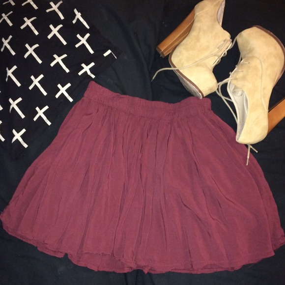 Burgundy Brandy Melville Skirt