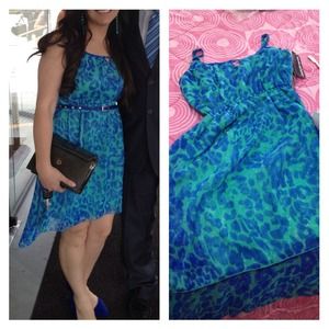 Royal blue and aqua animal print dress 👗