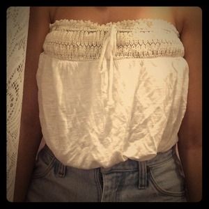White strapless top