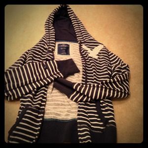 American Eagle navy blue striped jacket Size M