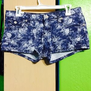 Floral Denim Shorts