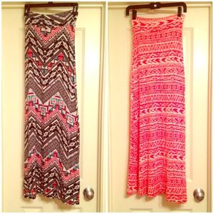 Aztec printed maxi skirts