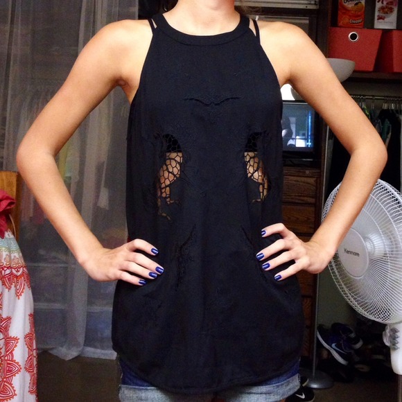 LF Tops - SOLD. Black LF top with cut outs