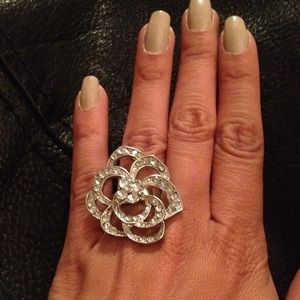 Silvertone diamond ring