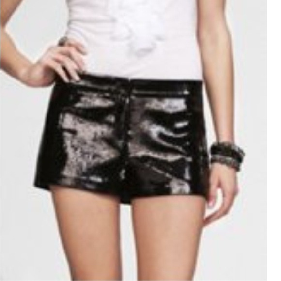 Sz 4 Express sequin shorts (black)