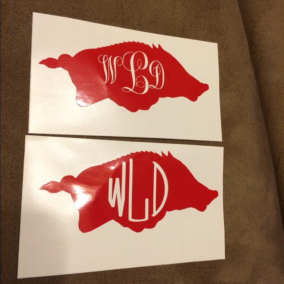 Razorback Monogram Decal