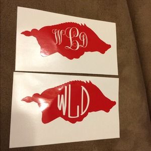 Razorback Monogram Decal