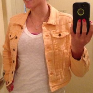 Vibrant peach jean jacket by Lost