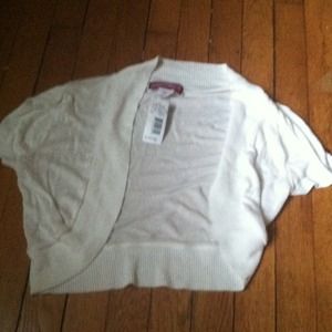 Cropped White Cardigan