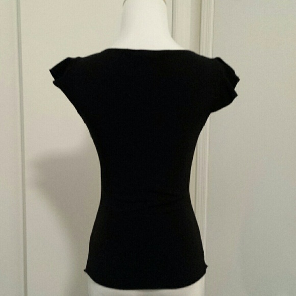 Camille La  Vie black top with lace trim. - Picture 3 of 3