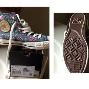 Authentic Converse floral high tops
