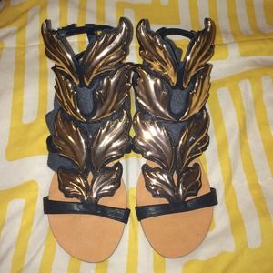 Giuseppe Zanotti inspired gold sandals from Bakers