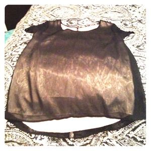 Black sheer shirt with gold lining