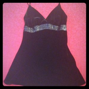Express velour tank with sequin empire waist.