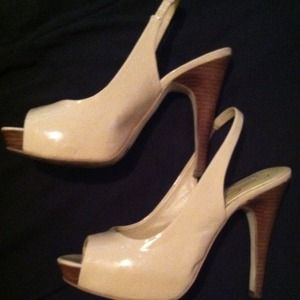 Nude Peep Toe Sling back