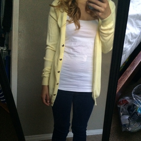 Yellow cardigan