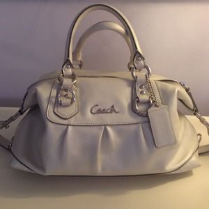 White Leather Coach Purse REDUCED