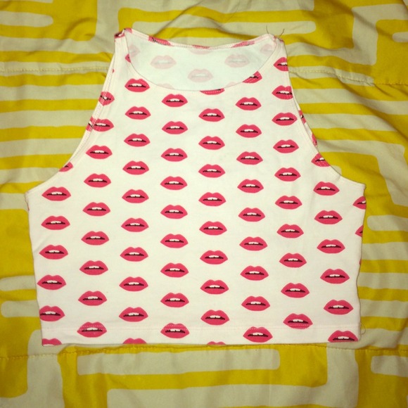American Apparel lip crop top
