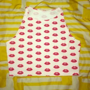 American Apparel lip crop top