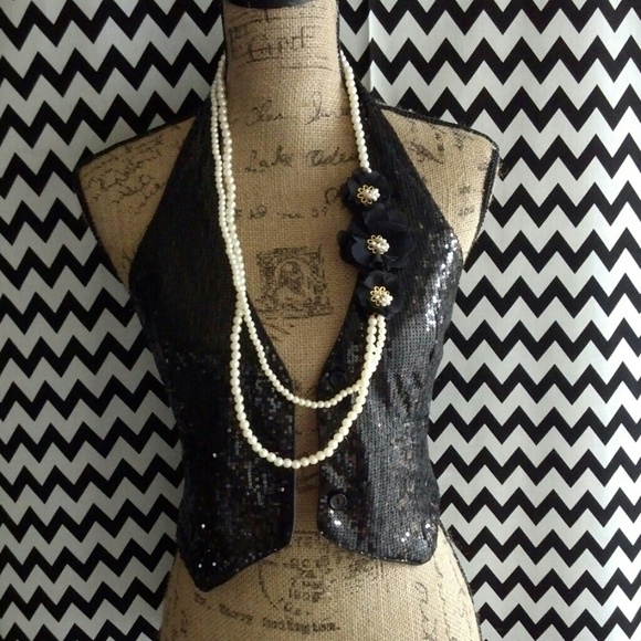 Shimmery Little Black Vest