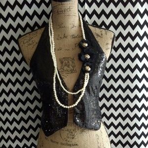 Shimmery Little Black Vest