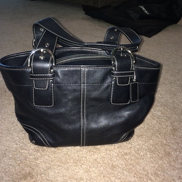 Authentic Leather Coach Bucket Bag