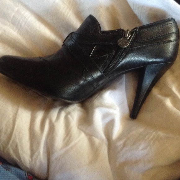 Black leather boots