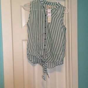 Cute Teal Striped Tank Top