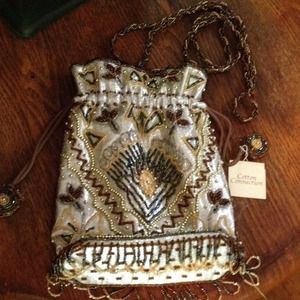 Beaded Cotton connection bag!!Fabulous!!