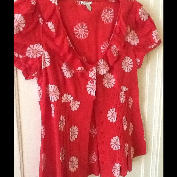 Anthropologie-red top
