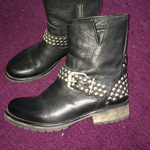 Steve Madden Leather Studded Boots