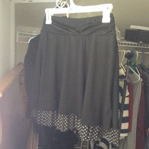 Black skirt. Polka dot lace at the bottom
