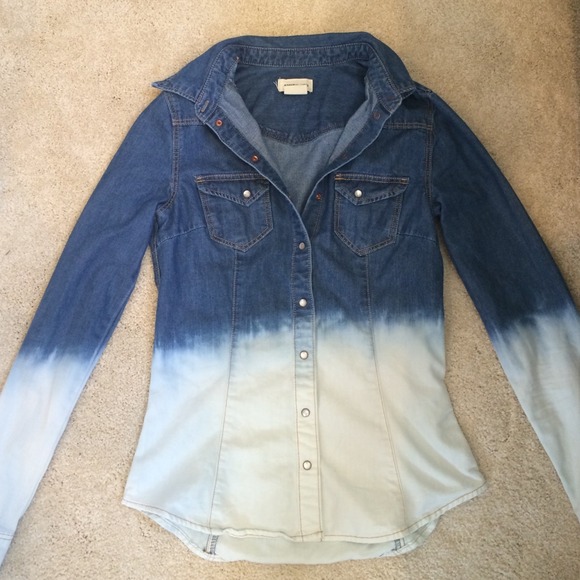 Dip Dyed Denim Chambray Button Up