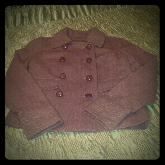 Stylish pink tweed peacoat style jacket