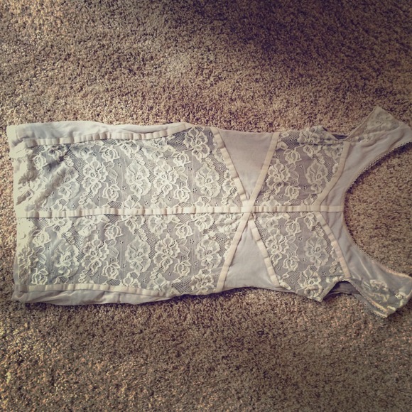 Gray cream colored dress