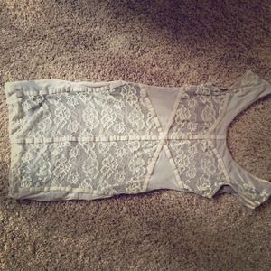 Gray cream colored dress